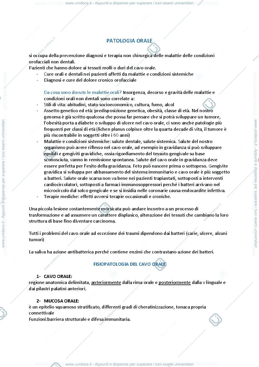 Anteprima pagina 1 — patologia orale