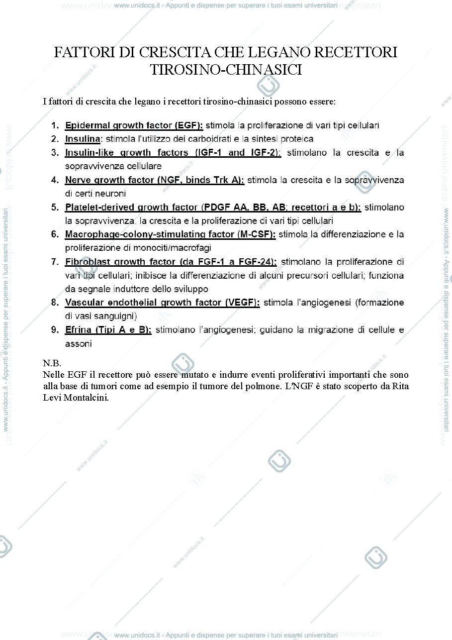 Anteprima pagina 2 — recettori tirosino chinasici