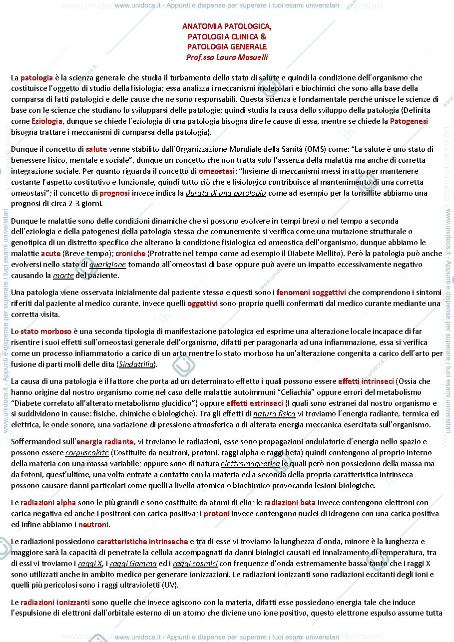 Anteprima pagina 1 — Patologia