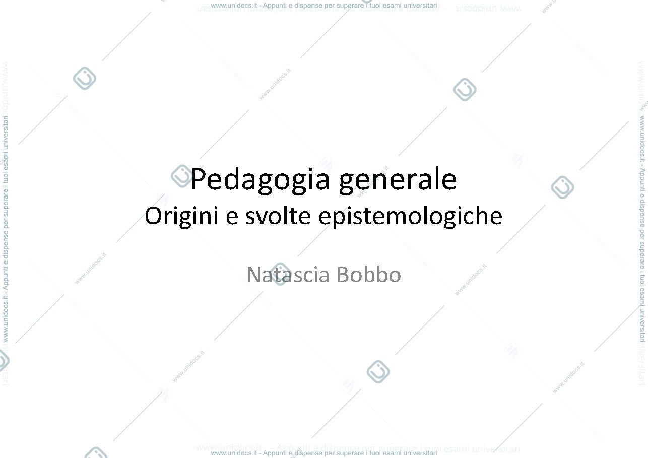 Anteprima pagina 1 — pedagogia generale 