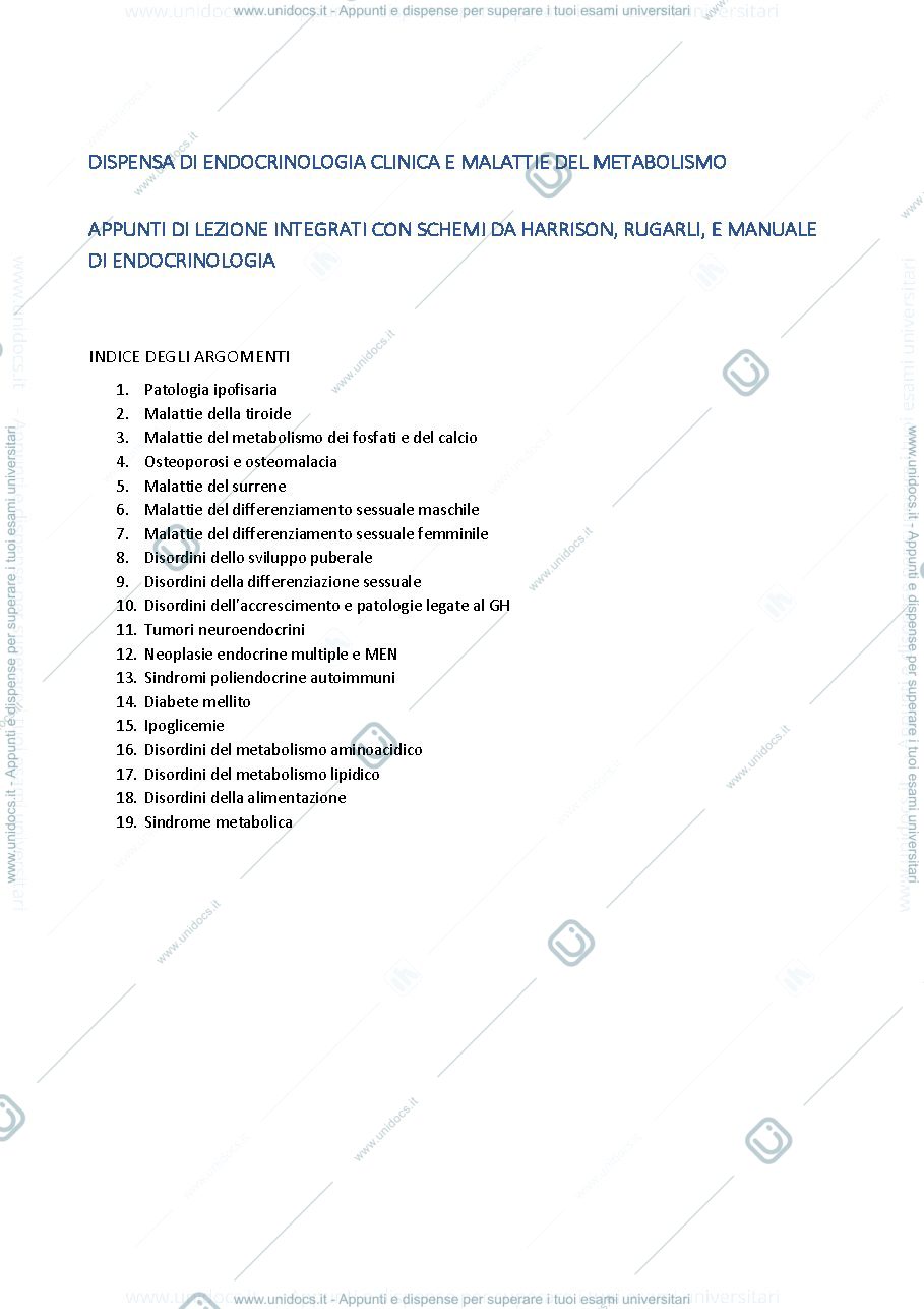 Anteprima pagina 1 — dispensa completa endocrinologia LZ