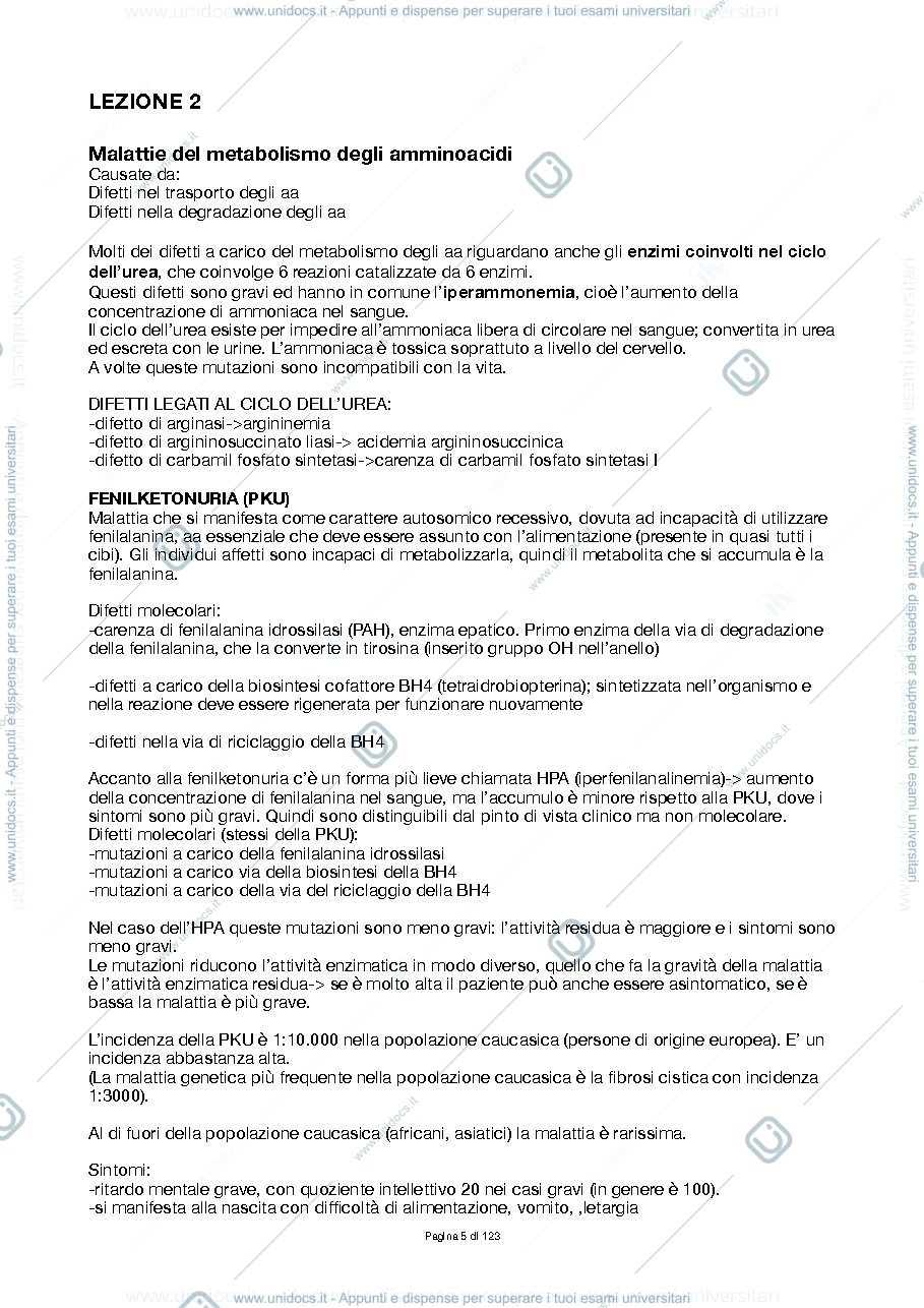 Anteprima pagina 5 — Patologie del metabolismo, prof.ssa Fusi