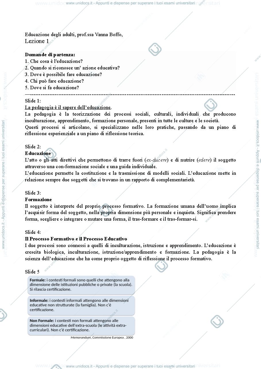 Anteprima pagina 1 — EDUCAZIONE DEGLI ADULTI