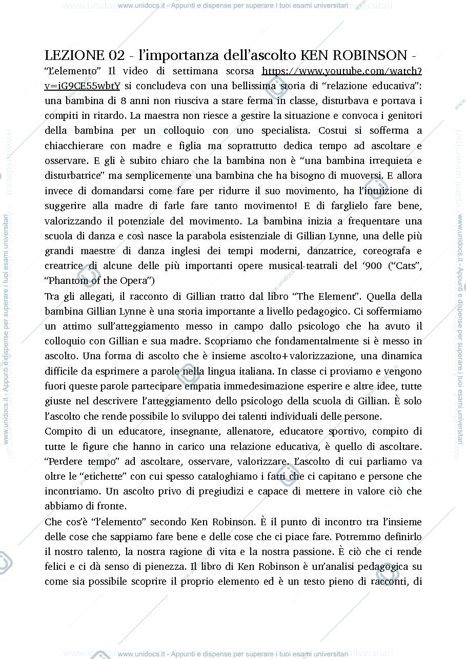 Anteprima pagina 1 — pedagogia primo semestre 