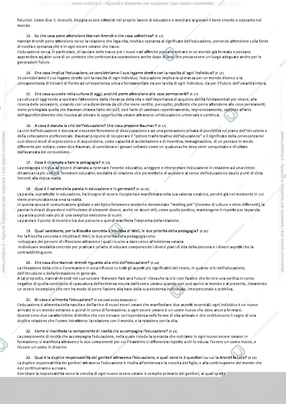 Anteprima pagina 2 — Possibili domande Arte di educare l'umano