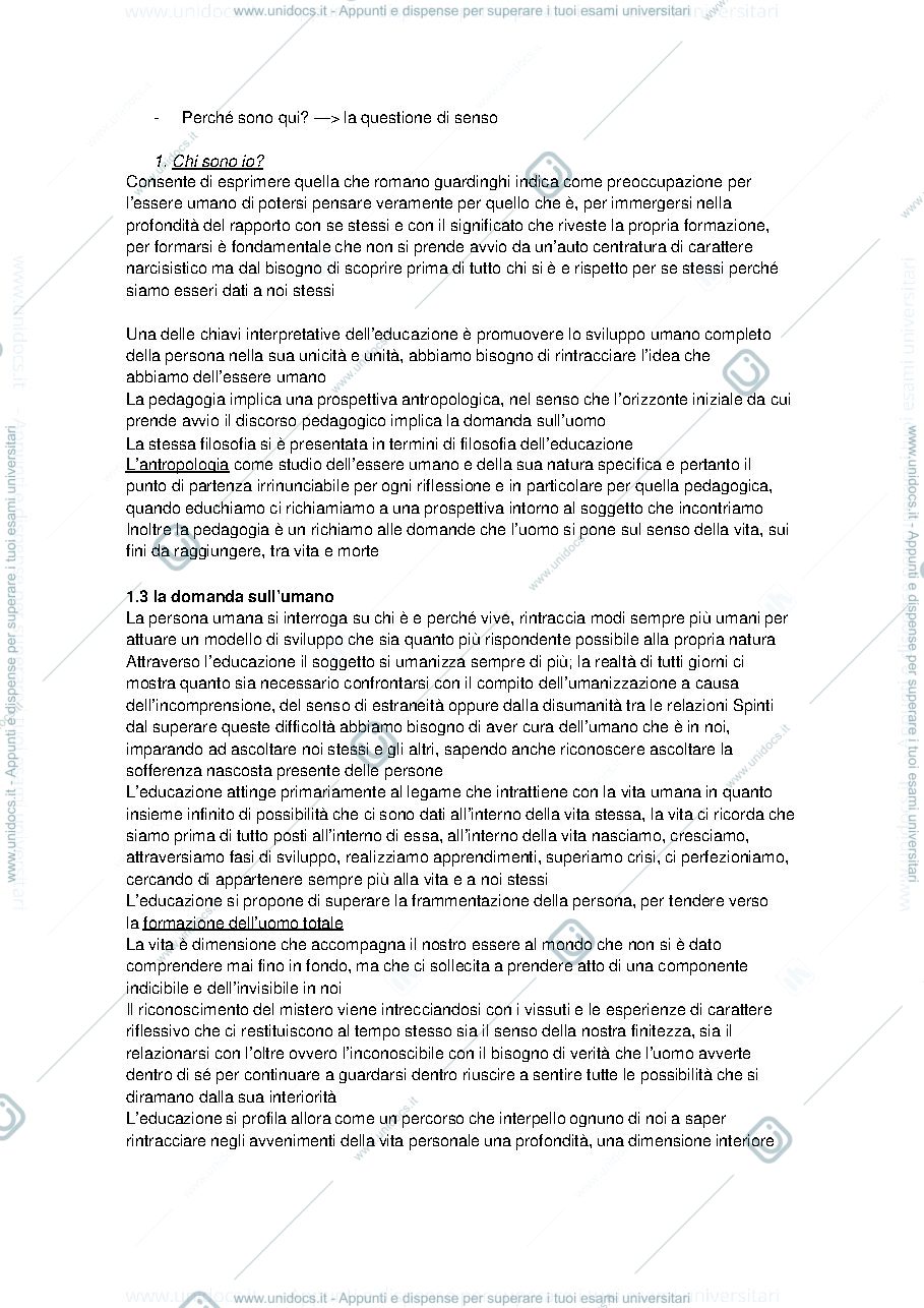 Anteprima pagina 2 — PEDAGOGIA GENERALE  - CORSO MUSAIO