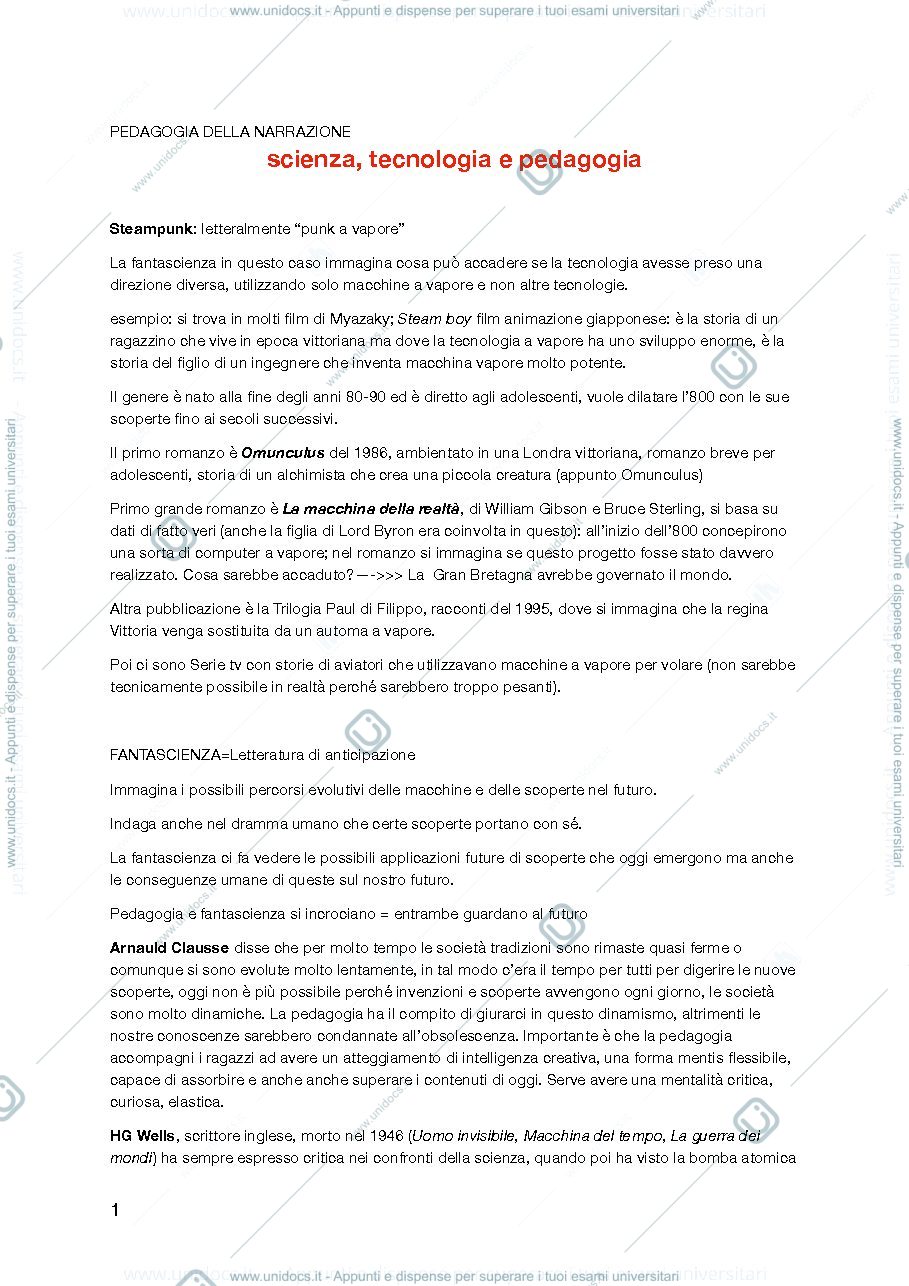 Anteprima pagina 1 — pedagogia della narrazione