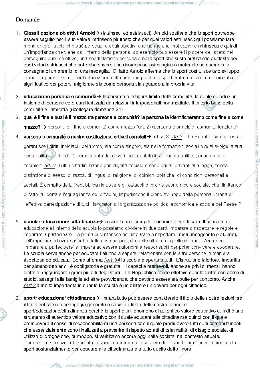 Anteprima pagina 1 — domande pedagogia farinelli