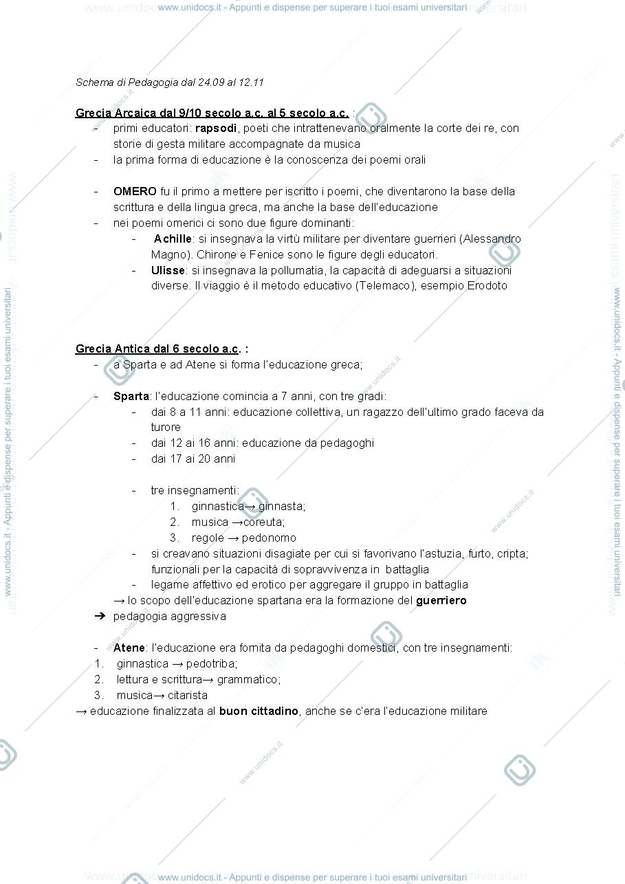 Anteprima pagina 1 — Riassunto delle lezioni