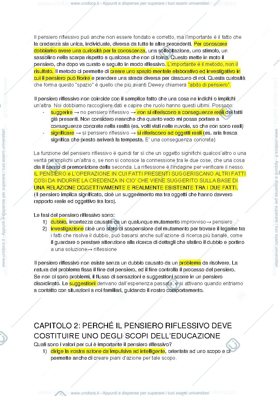 Anteprima pagina 2 — "Come pensiamo" sezione 1 - Dewey