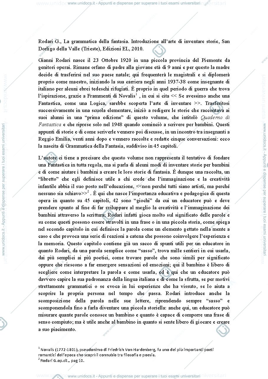 Anteprima pagina 1 — Recensione Grammatica della fantasia