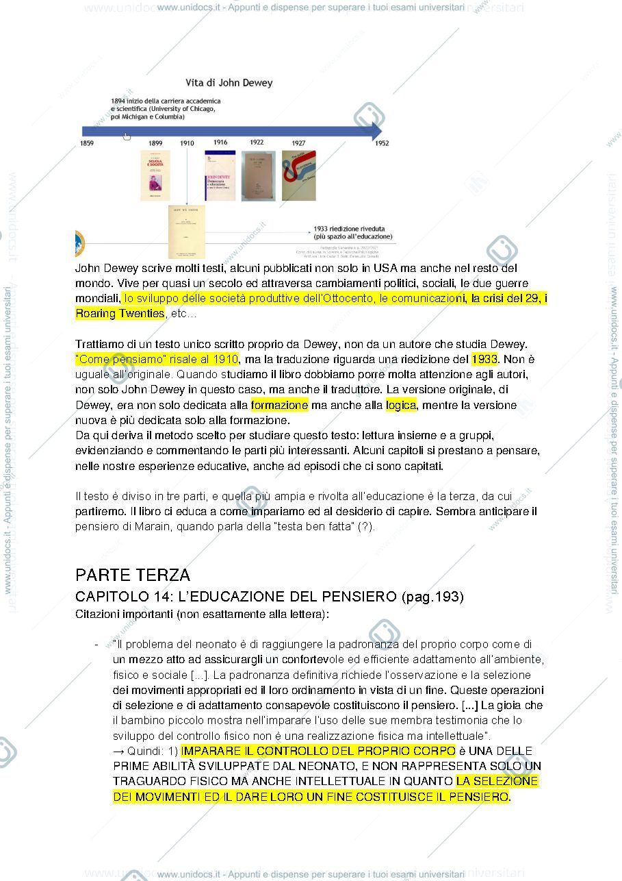 Anteprima pagina 1 — "Come pensiamo" sezione 3 - Dewey