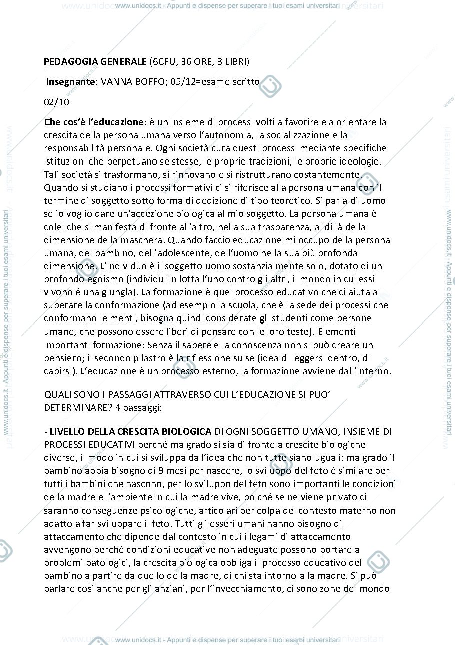 Anteprima pagina 1 — pedagogia generale