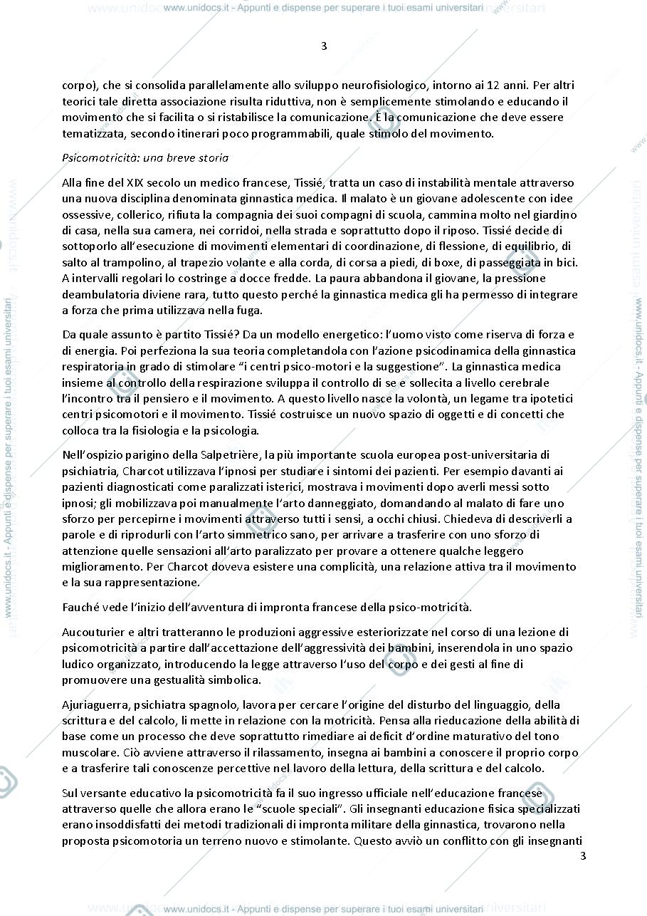 Anteprima pagina 3 — riassunto libro "pedagogia del corpo"