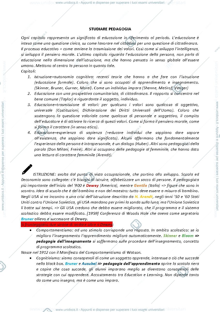 Anteprima pagina 1 — studiare pedagogia