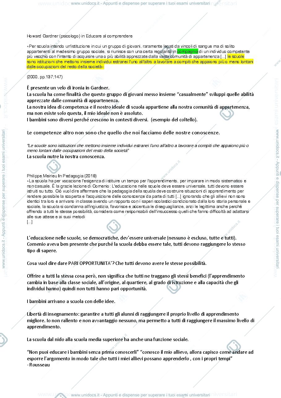 Anteprima pagina 2 — prime lezioni di PEDAGOGIA GENERALE