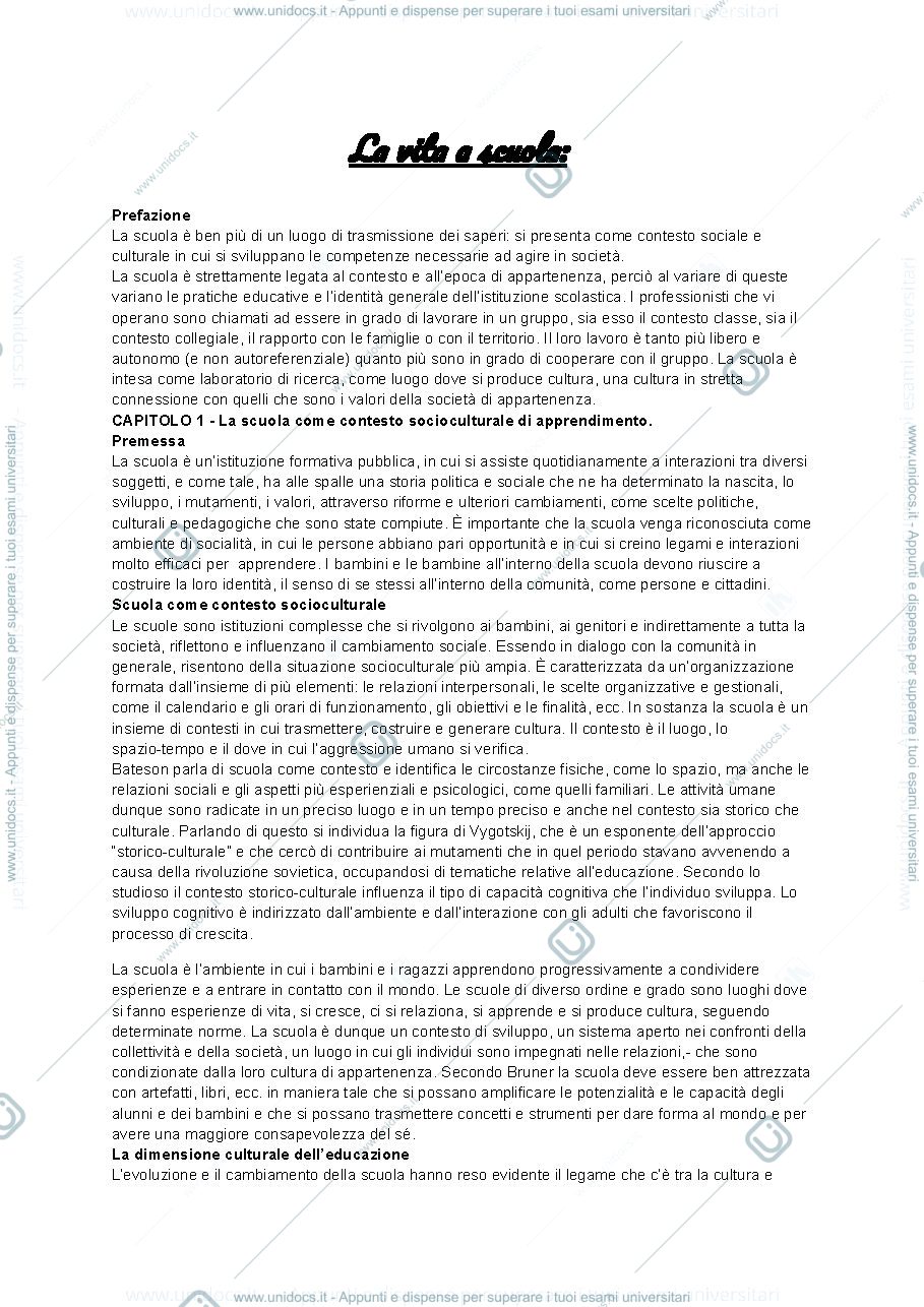 Anteprima pagina 1 — La vita a scuola