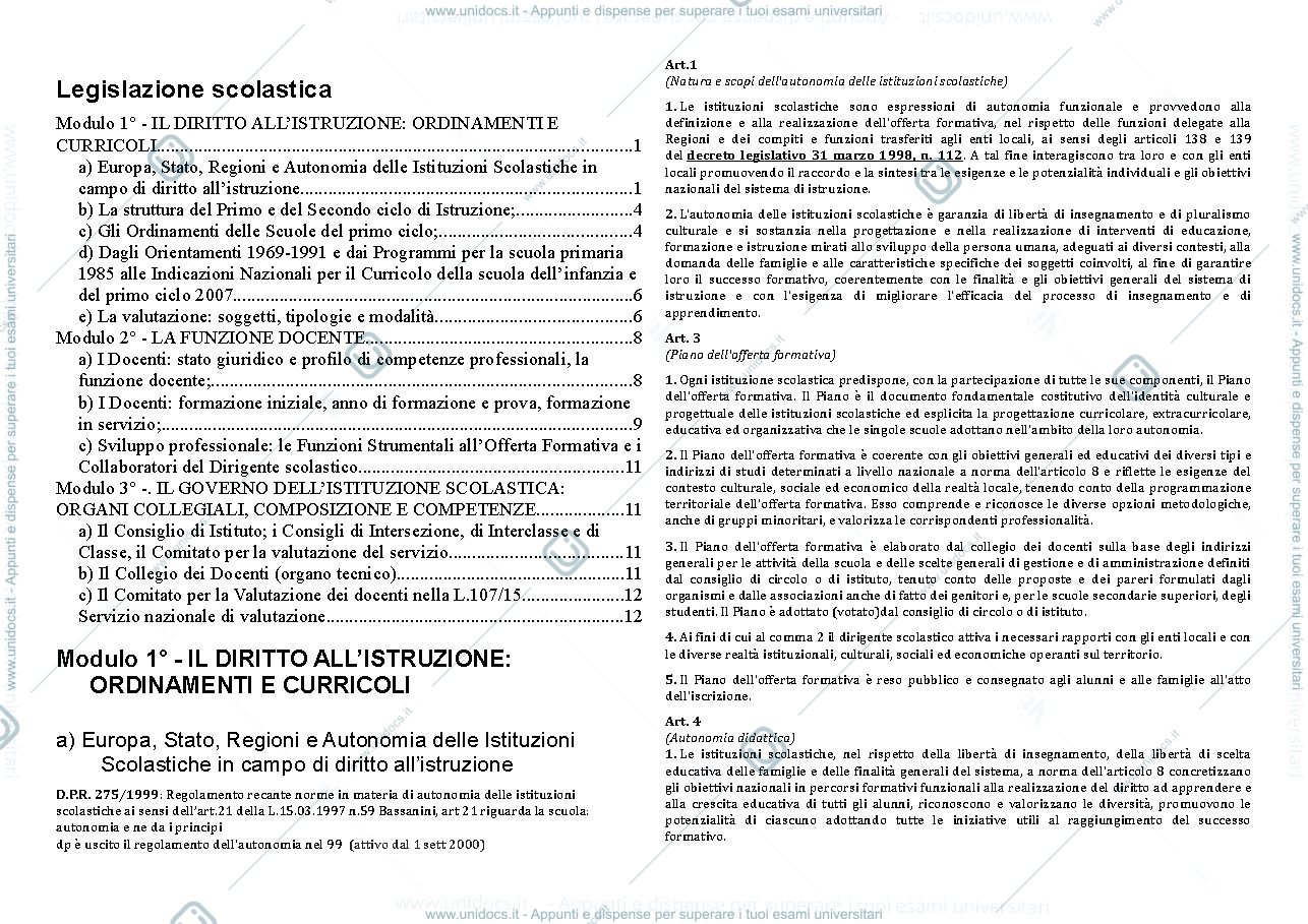 Anteprima pagina 1 — legislazione scolastica