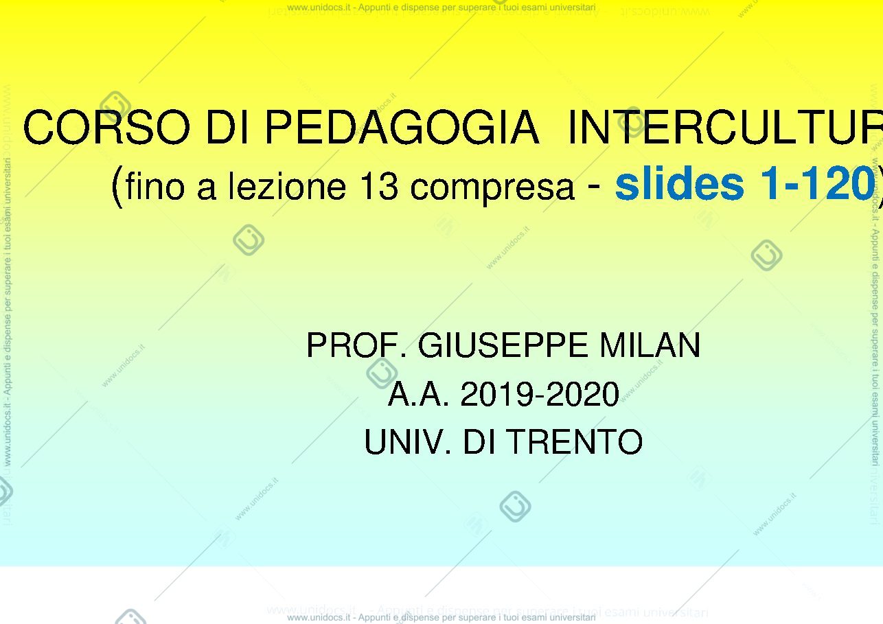 Anteprima pagina 1 — Pedagogia interculturale