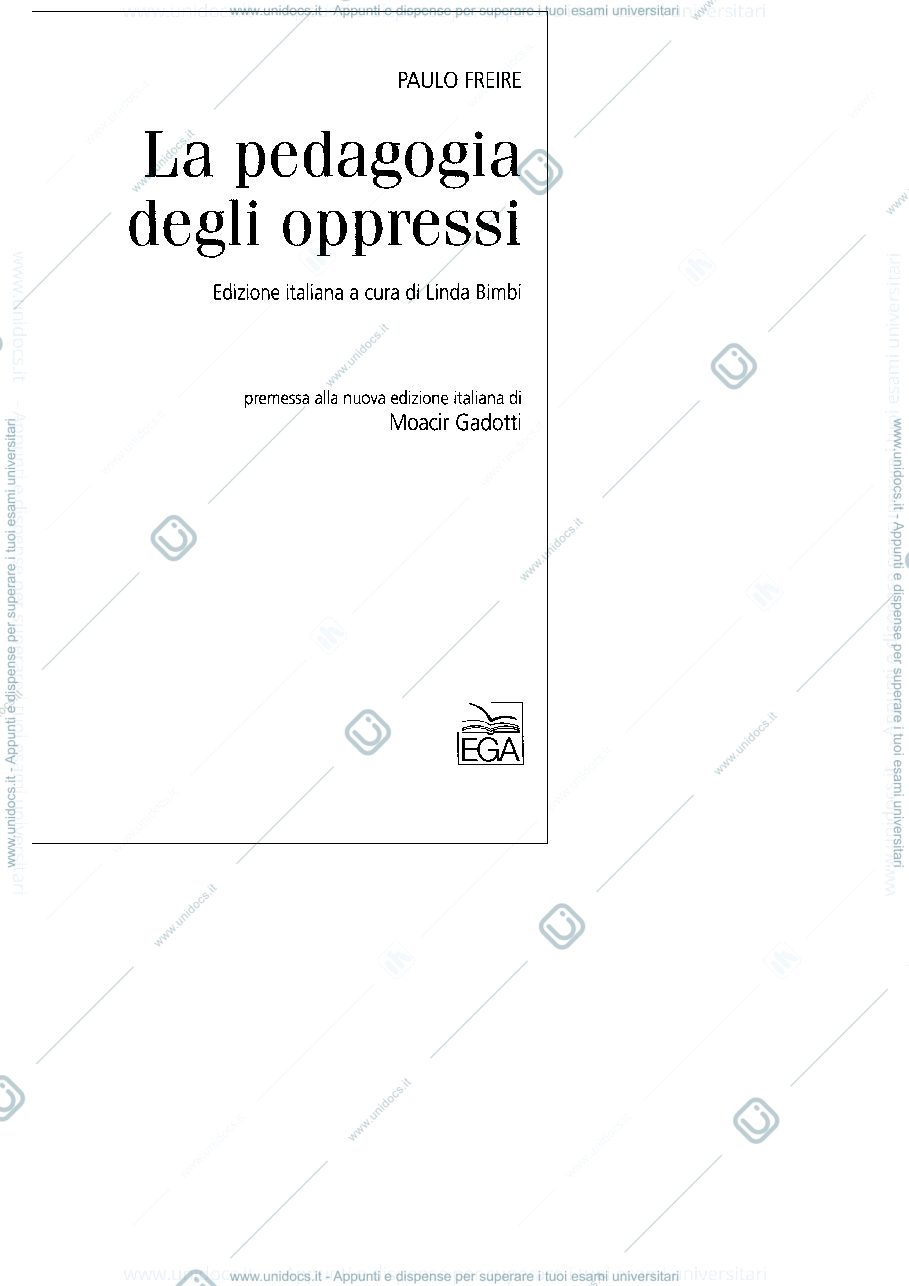 Anteprima pagina 5 — La pedagogia degli oppressi Paulo Freire