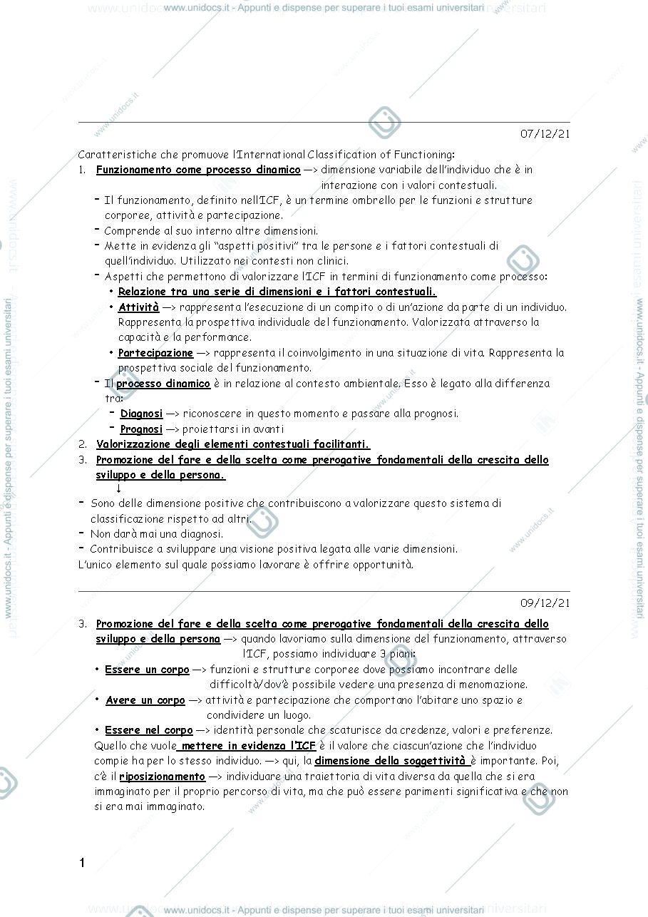 Anteprima pagina 1 — appunti di pedagogia speciale