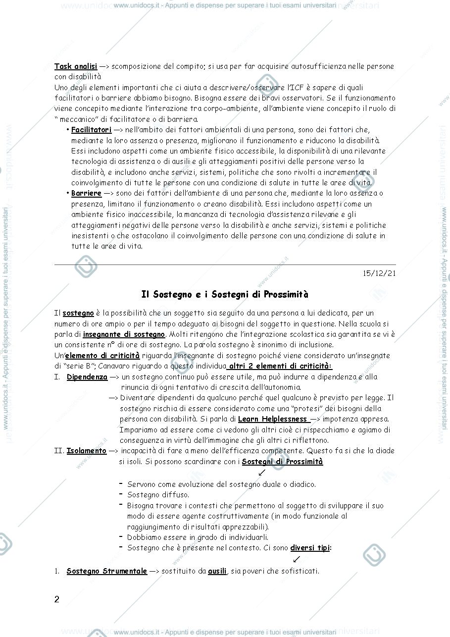 Anteprima pagina 2 — appunti di pedagogia speciale