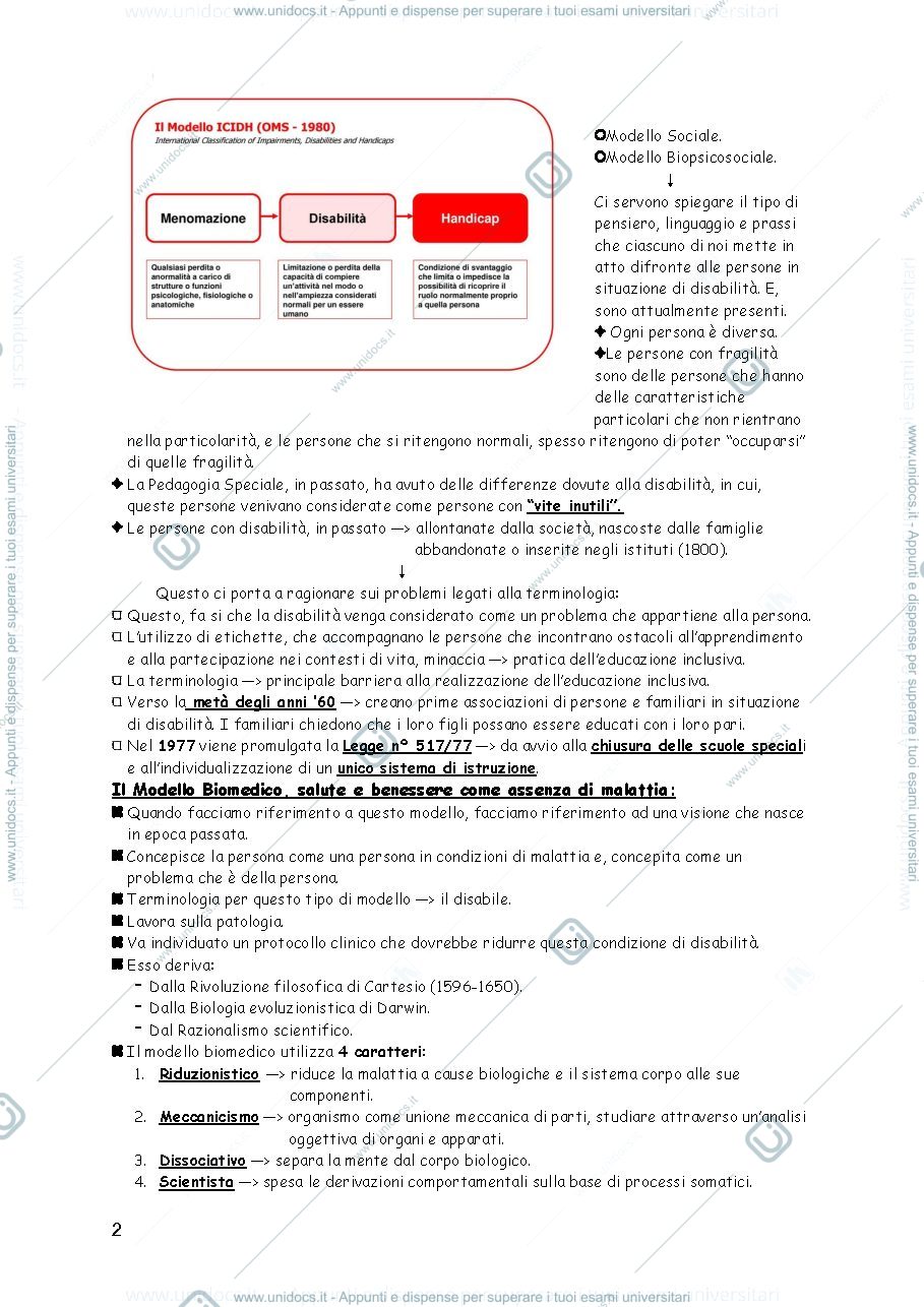 Anteprima pagina 2 — appunti di pedagogia speciale 