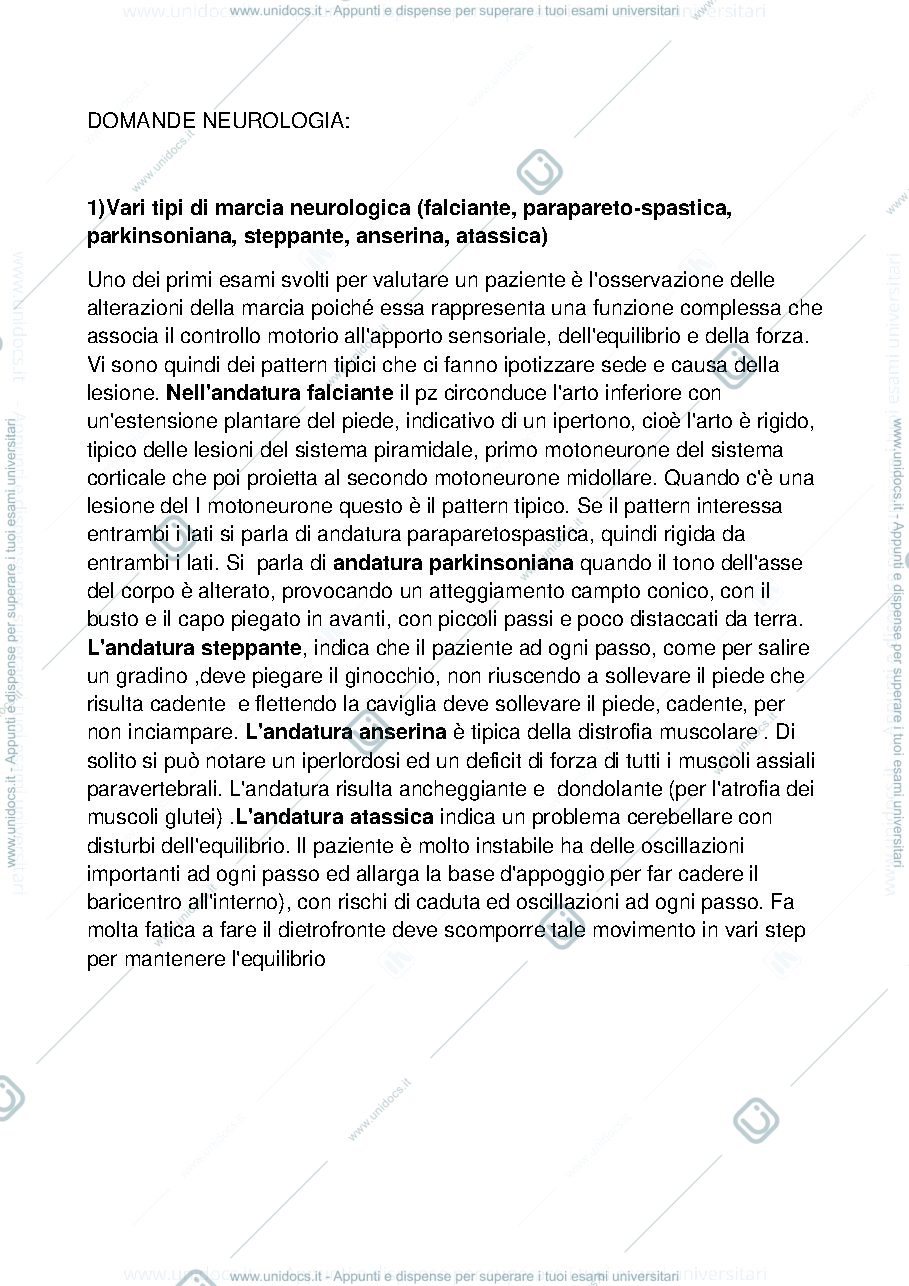 Anteprima pagina 1 — domande neurologia