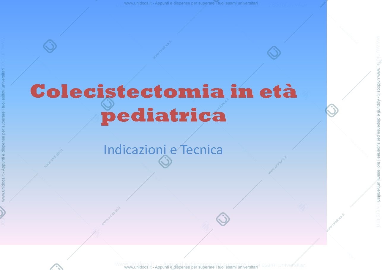 Anteprima pagina 1 — Colecistectomia in età pediatrica