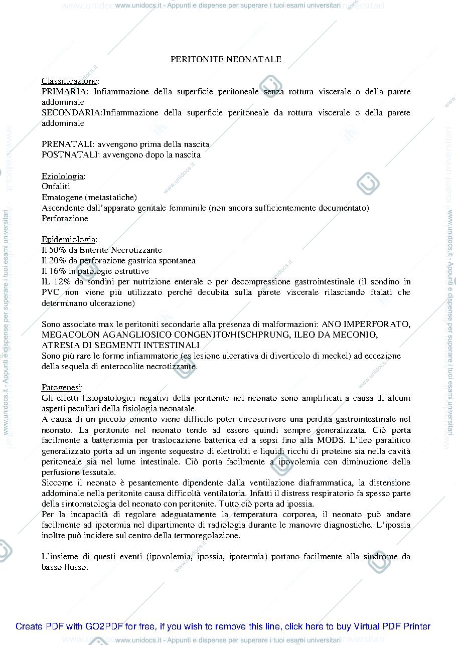 Anteprima pagina 1 — PERITONITE NEONATALE