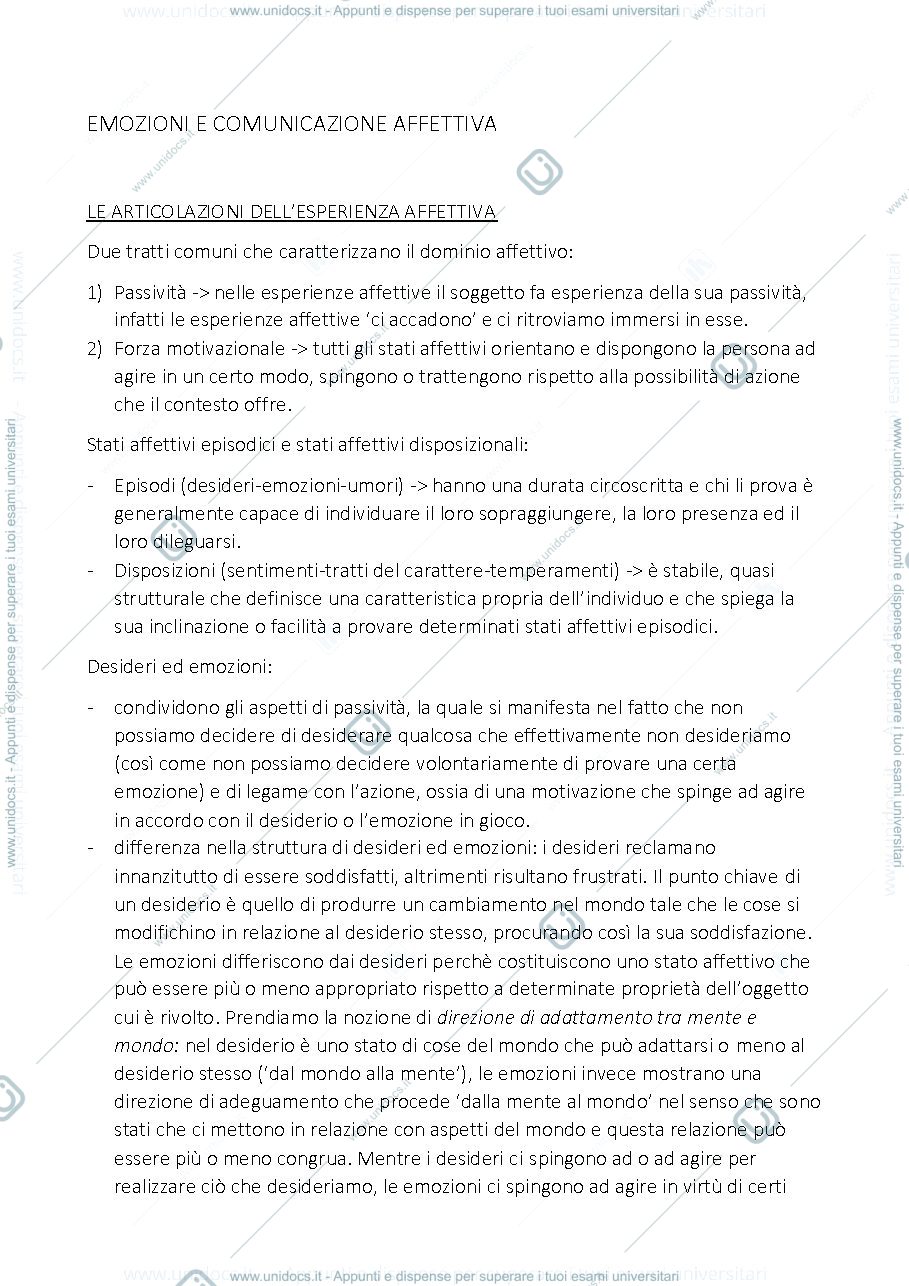 Anteprima pagina 1 — emozioni e comunicazione affettiva