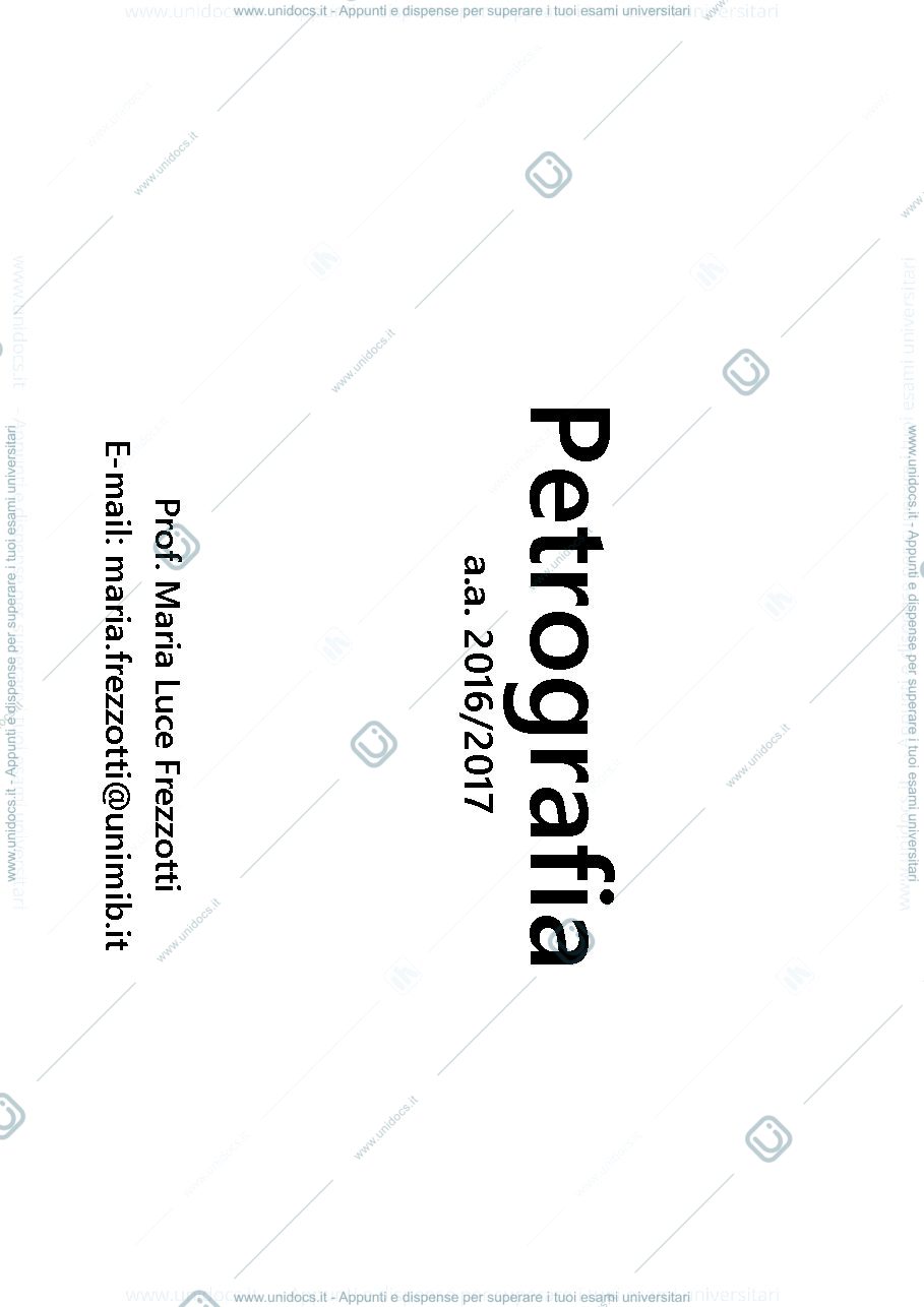 Anteprima pagina 1 — Dispense Petrografia Unimib