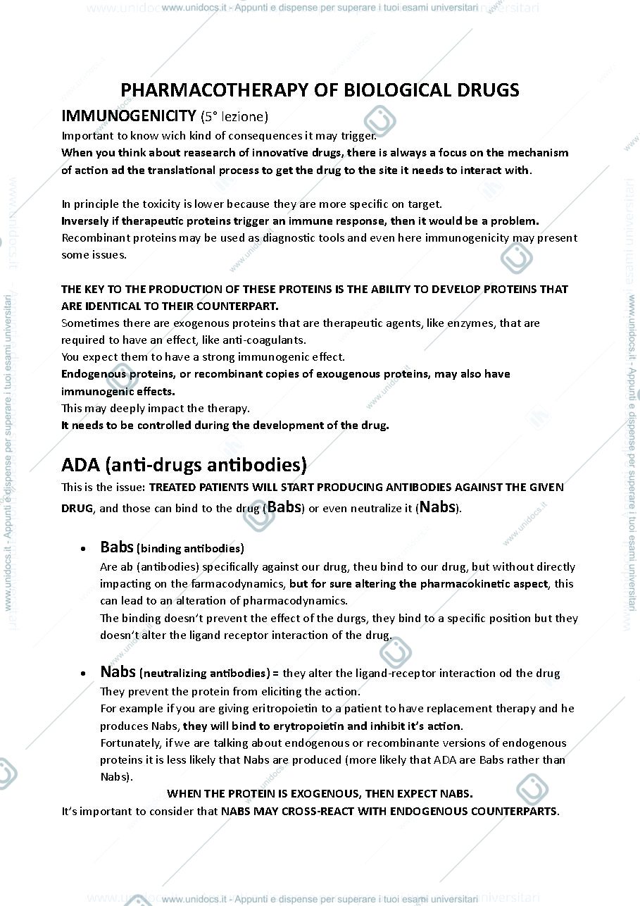 Anteprima pagina 1 — Pharmacotherapy of biological drugs 