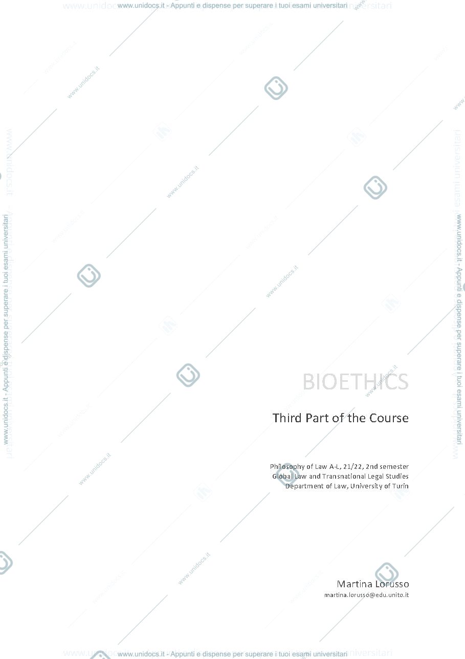 Anteprima pagina 1 — Philosophy of Law - Bioethics