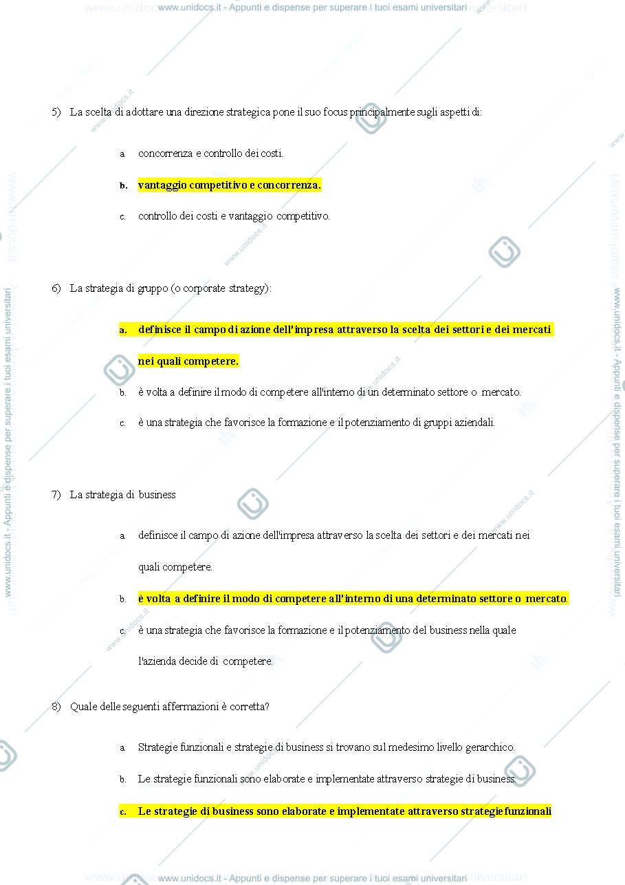 Anteprima pagina 2 — Domande di Pianificazione e Gestione Strategica
