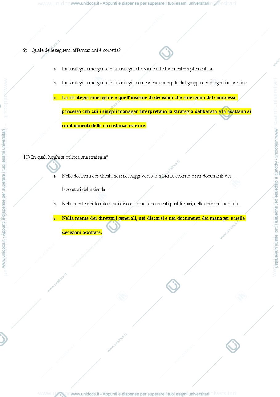 Anteprima pagina 3 — Domande di Pianificazione e Gestione Strategica