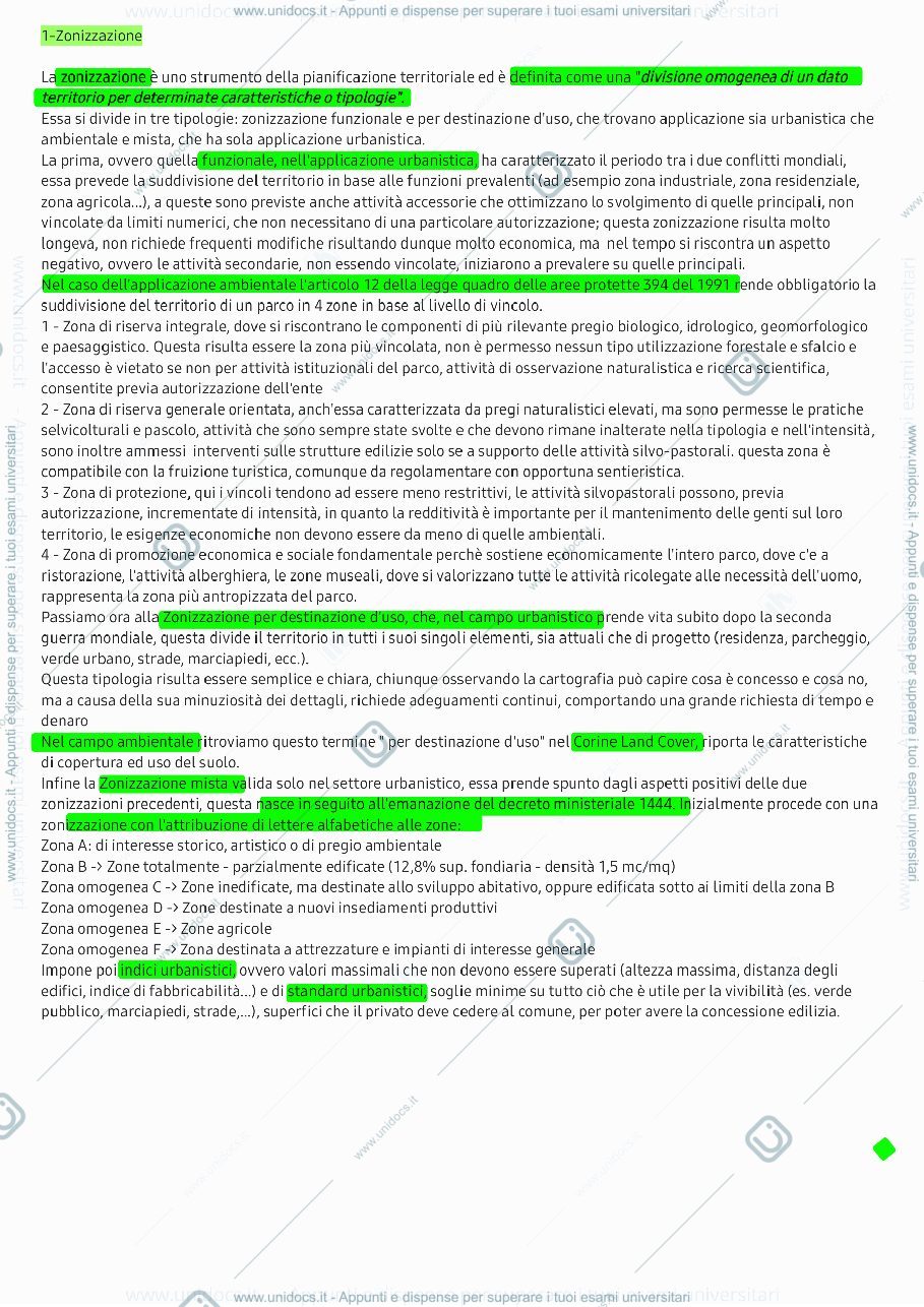 Anteprima pagina 1 — Esame pianificazione ecologica del territorio 