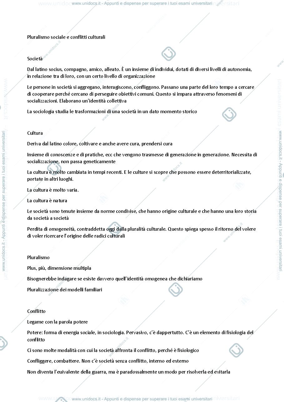 Anteprima pagina 1 — Pluralismo sociale e conflitti culturali