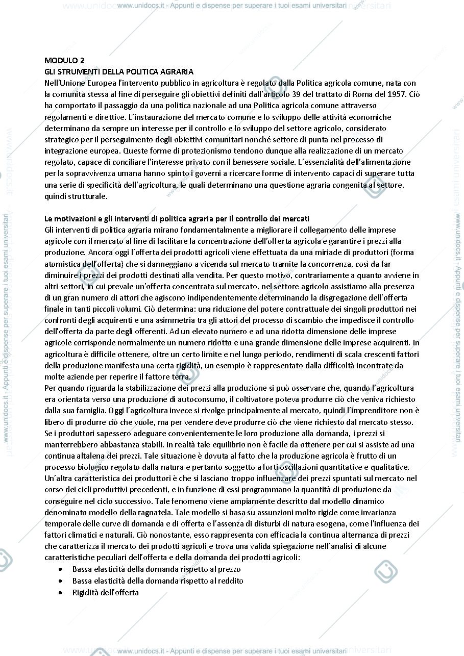 Anteprima pagina 1 — Politica agraria