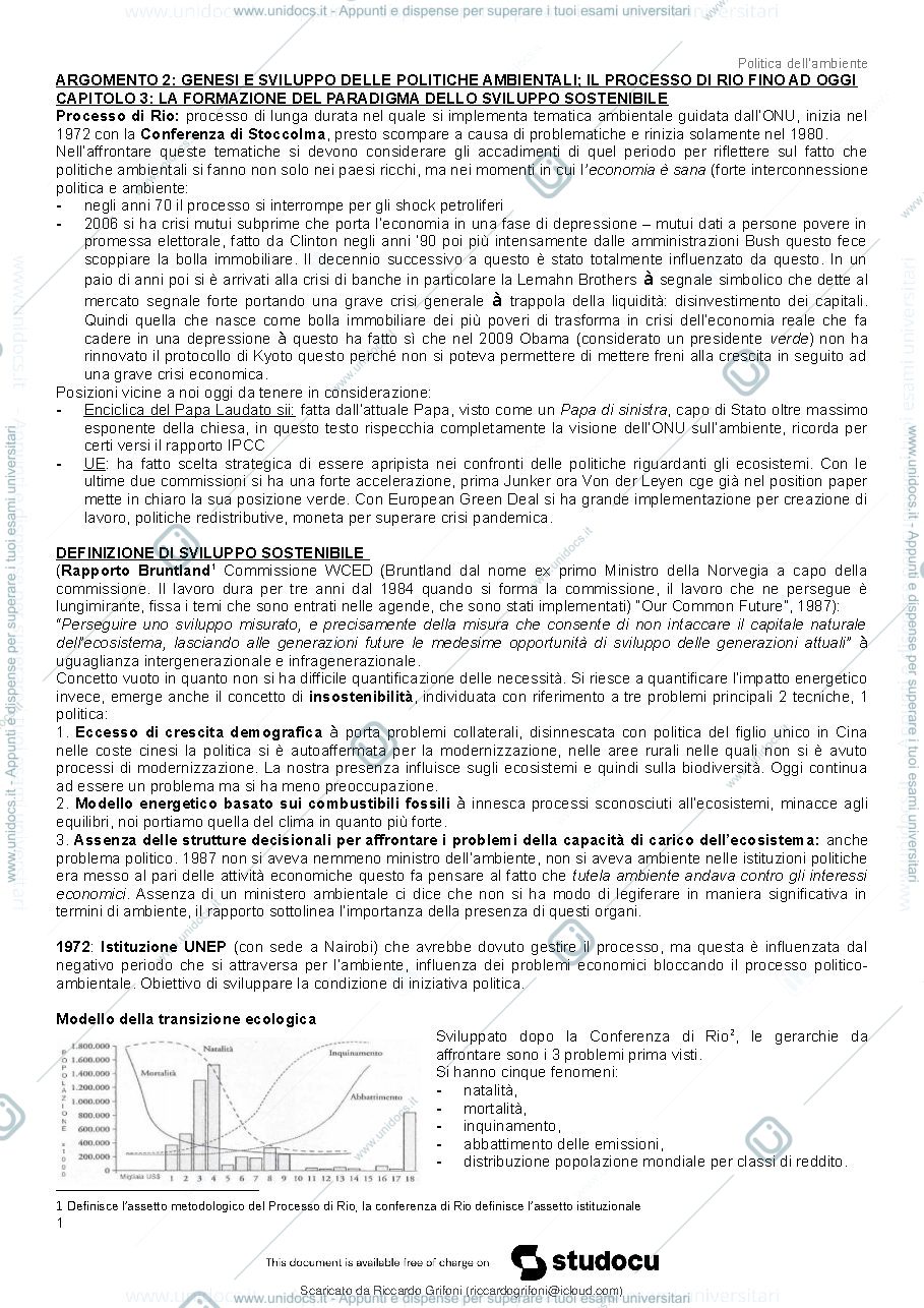 Anteprima pagina 2 — Politica dell'ambiente