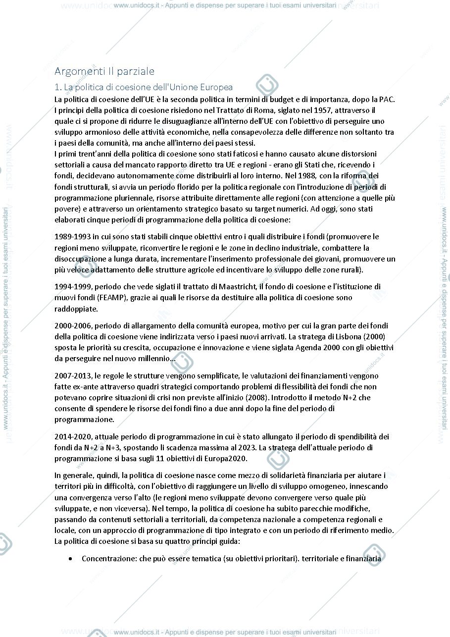 Anteprima pagina 1 — riassunto politica economica