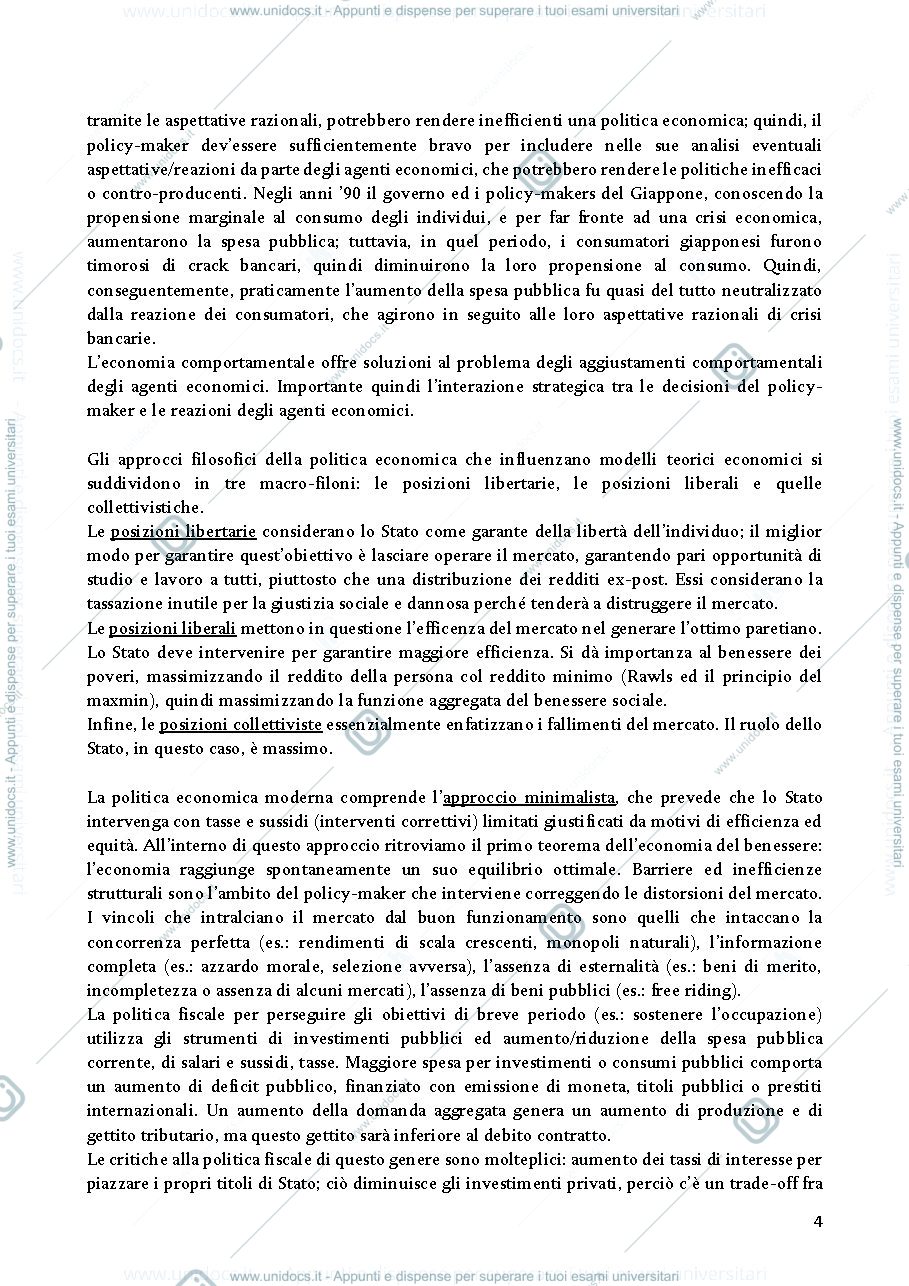 Anteprima pagina 4 — politica economica dello sviluppo 