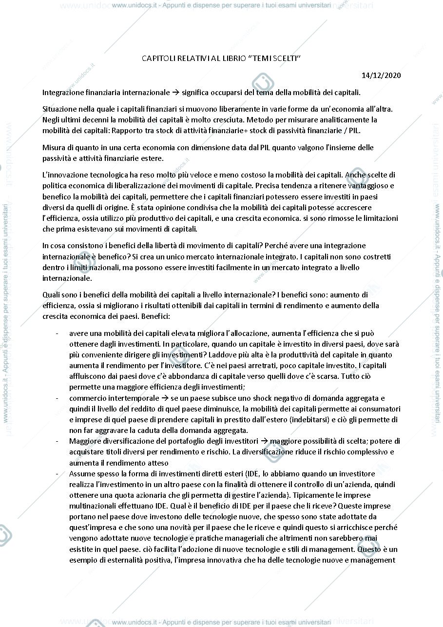 Anteprima pagina 1 — APPUNTI LIBRO TEMI SCELTI POLITICA ECONOMICA CROCE