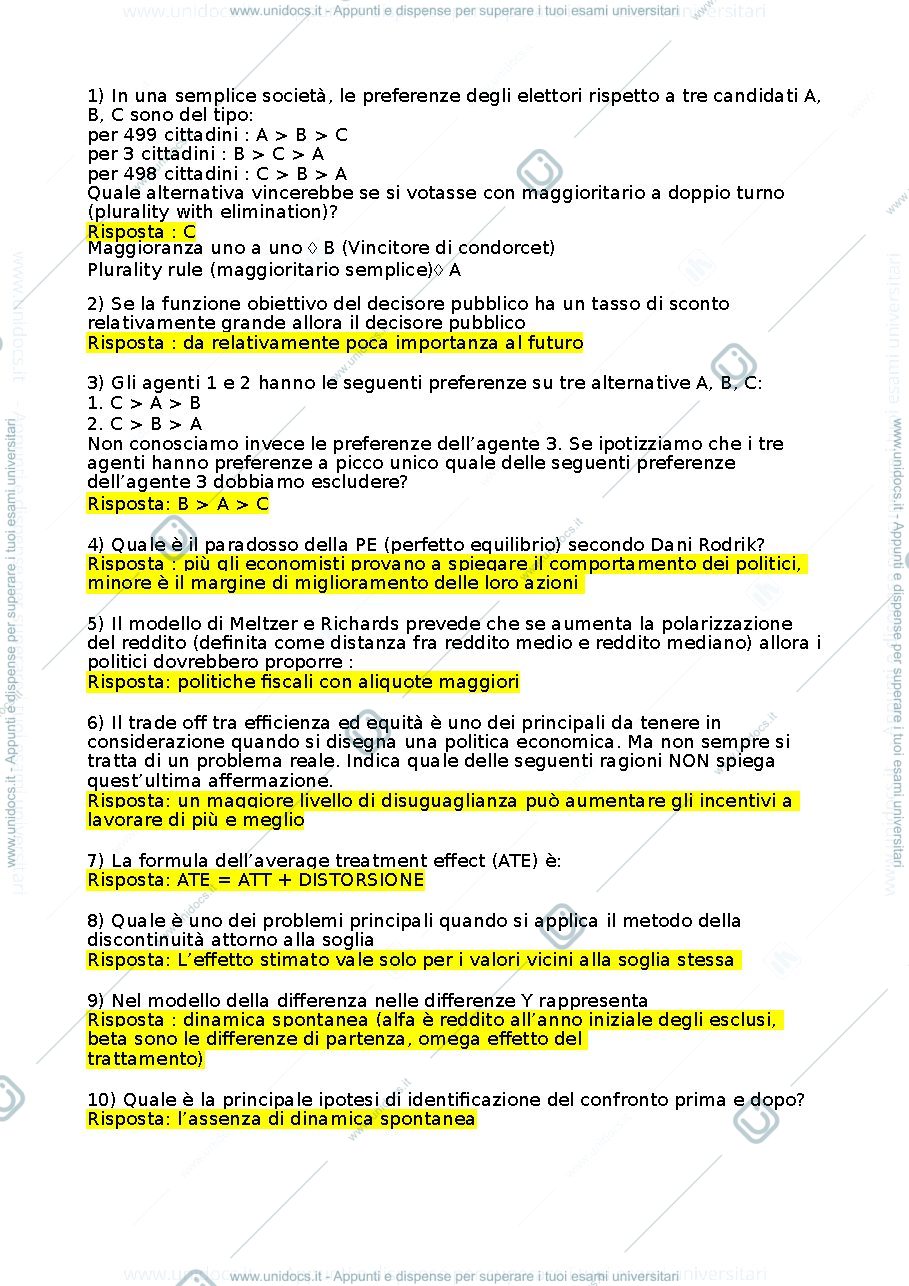 Anteprima pagina 1 — politica economica