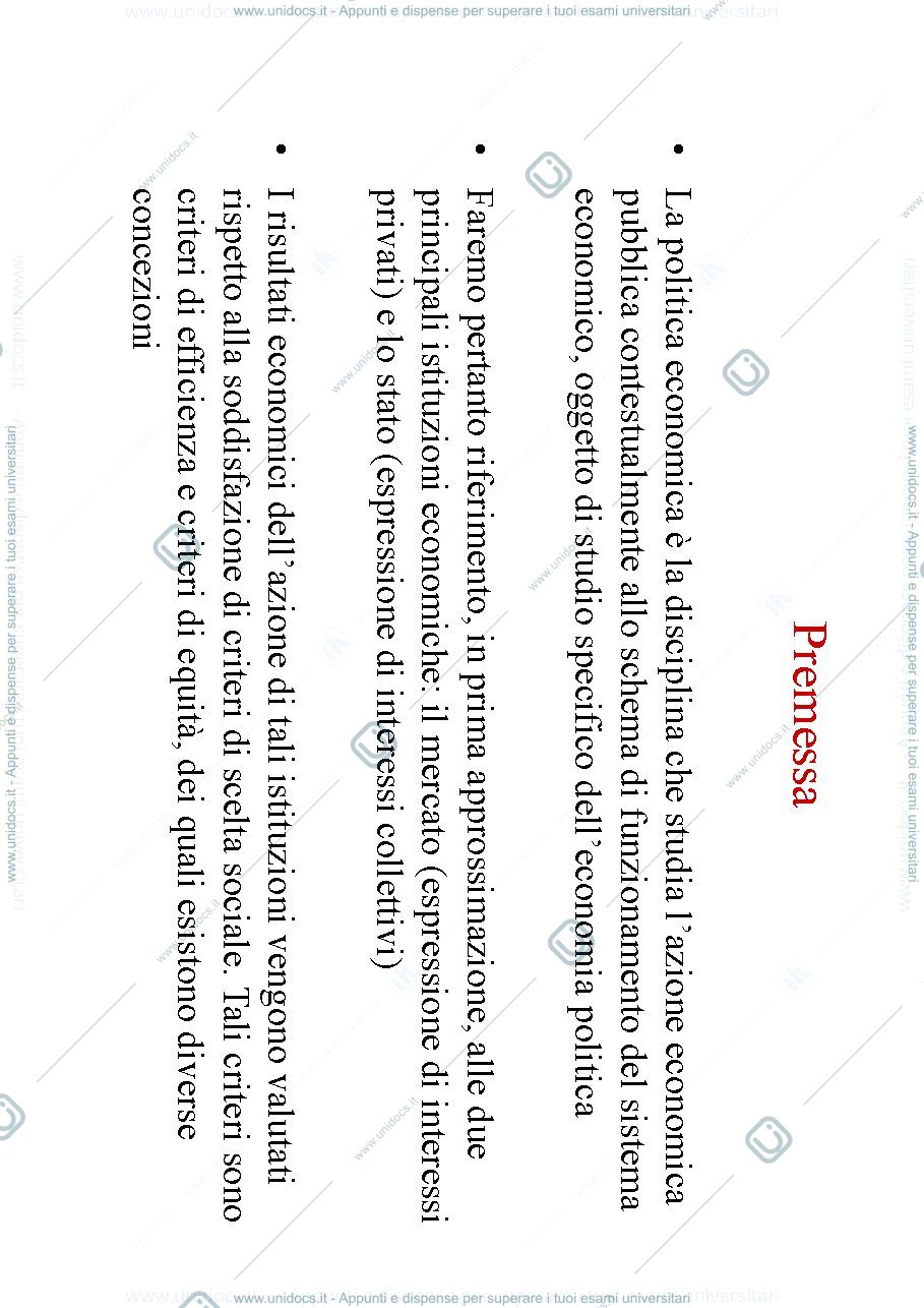 Anteprima pagina 3 — Politica economica slides prima parte