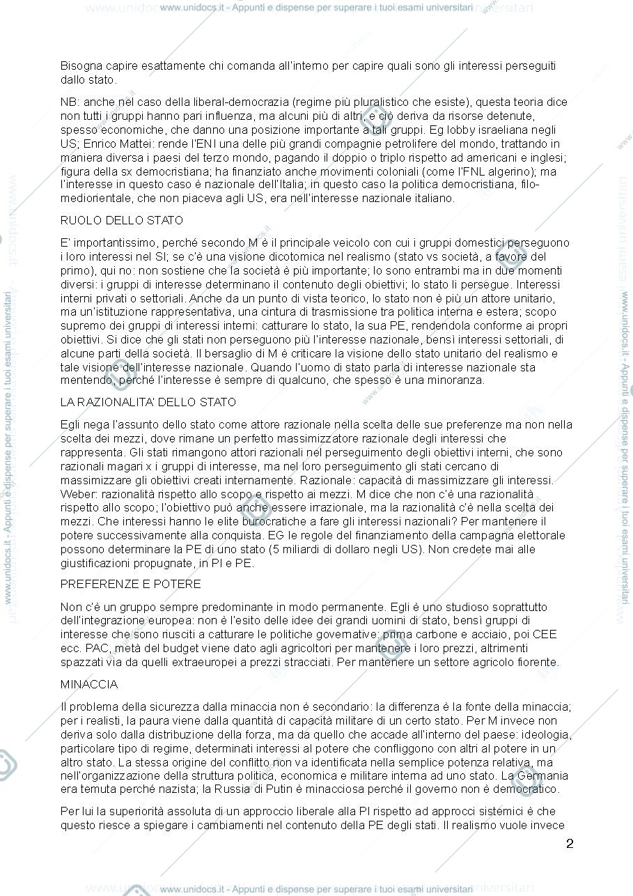 Anteprima pagina 2 — Appunti vari per Politica Internazionale