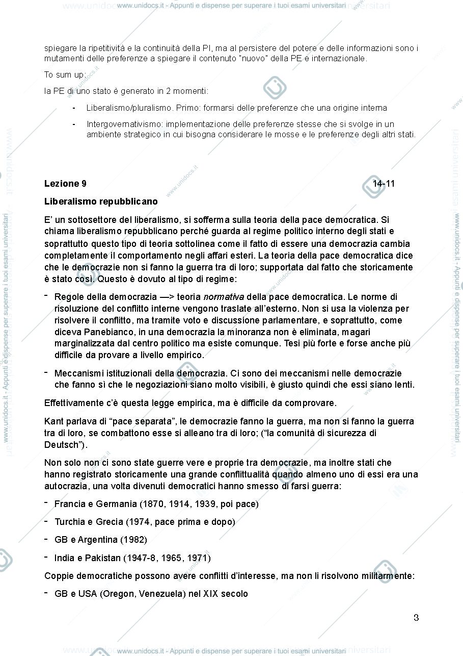 Anteprima pagina 3 — Appunti vari per Politica Internazionale