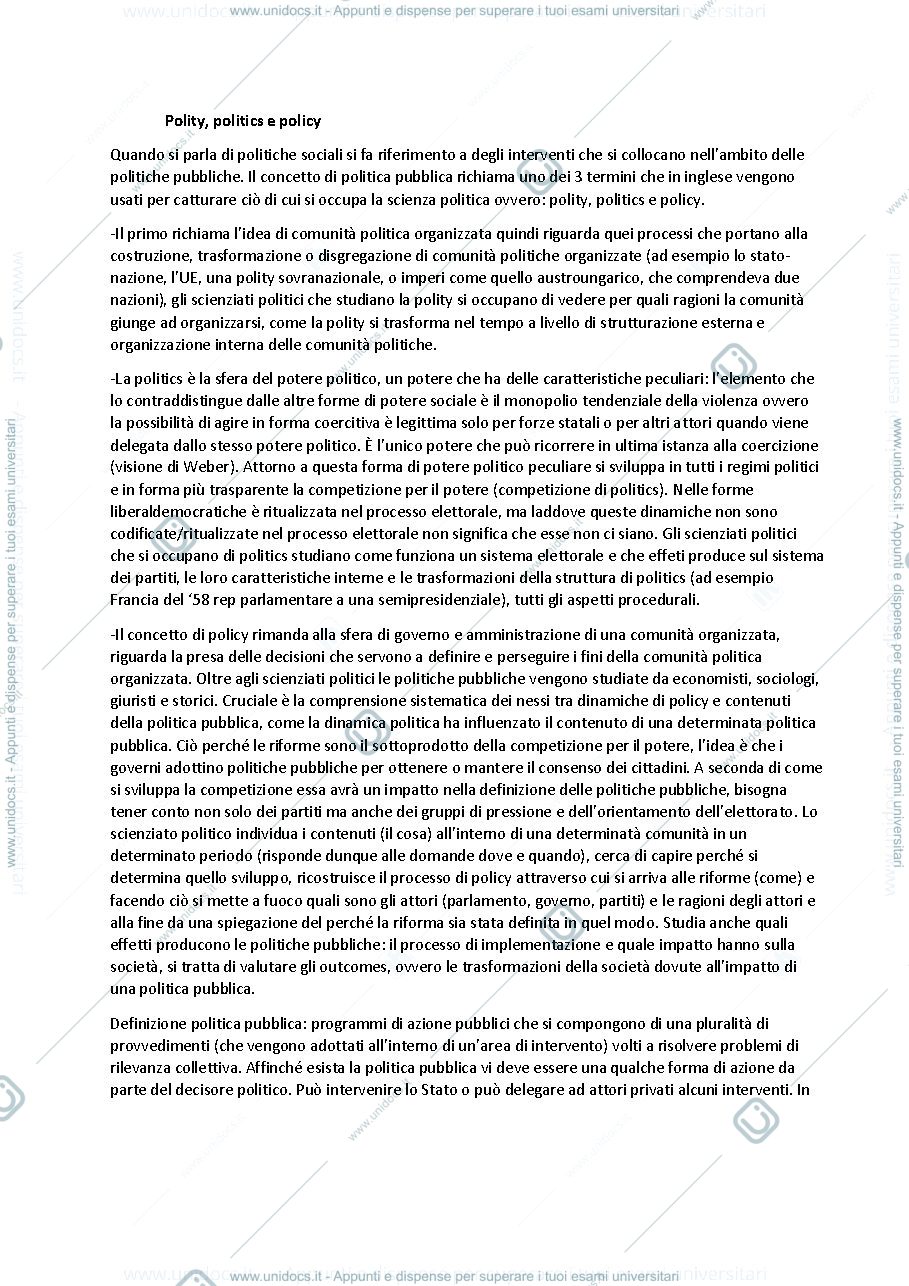 Anteprima pagina 1 — Politica sociale comparata 