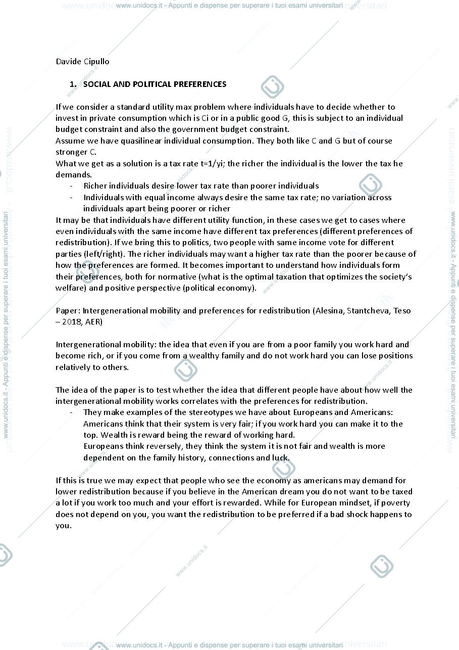Anteprima pagina 1 — political and public economics; cipullo 