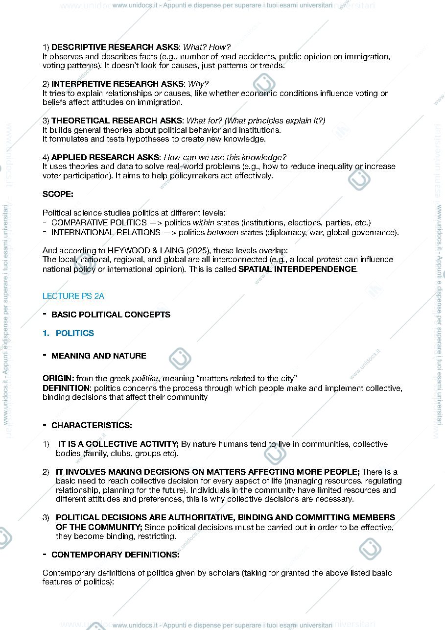 Anteprima pagina 2 — Appunti first semester political science